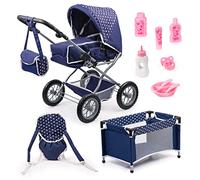 Bayer Design - 1505115 - Poussette Landau pour Poupée Combi Grande Set avec accessoires