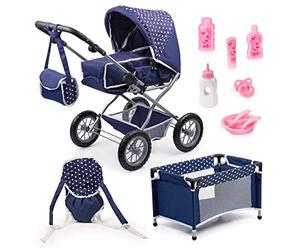 Bayer Design - 1505115 - Poussette Landau pour Poupée Combi Grande Set avec accessoires