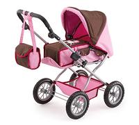 Bayer Design - 15063 - Grand Poussette Landau pour Poupée - Réglable - Combi Rose/Marron - 75 Cm