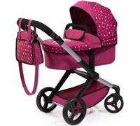 Bayer Design 17067AA Poussette de poupée Xeo avec sac, réglable en hauteur, roues avant pivotantes, transformable, Bordeaux avec fée