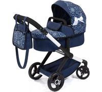 Bayer Design 17073AB Poussette de poupée Xeo avec sac, poignée réglable en hauteur, guidon pivotant, transformable en jogging pour poupées, roues avant mobiles