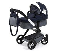 Bayer Design 17081AA Landau pour poupée Combi Xeo, Poussette de poupée, réglable en Hauteur, Convertible, avec Sac, Bleu