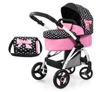 Bayer Design 17560AA Landau de poupée City Max avec Sac, réglable en Hauteur, Roues Avant pivotantes, Transformable en Poussette Canne, Panier intégré