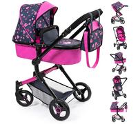 Bayer Design 18418AA Landau pour Poupée Neo Vario avec Sac, Convertible en Poussette Canne, Pliable, réglable, Reversible