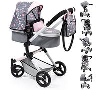 Bayer Design 18419AA Landau pour poupée Neo Vario avec Sac, Convertible en Poussette Canne, Pliable, réglable, Reversible