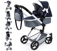 Bayer Design 18481AB Landau pour Poupée Neo Vario avec Sac, Convertible en Poussette Canne, Pliable, réglable, Reversible