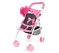 Bayer Design 21560AA Poussette Canne pour poupée, Roues Doubles, Ceinture de sécurité, Pliable, Panier intégré