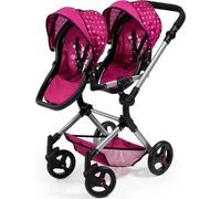Bayer Design 26267AA Landau Jumeaux pour poupée, Poussette, réglable, Pliable, Panier intégré, Sac, Compatible avec siège Auto EasyGo