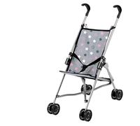 Bayer Design 30507AB Poussette Canne pour poupée avec Sac, Roues Doubles, Ceinture de sécurité, Pliable, en métal