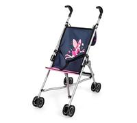 Bayer Design 30516AB Poussette Canne pour poupée avec Sac, Roues Doubles, Ceinture de sécurité, Pliable, en métal
