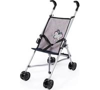 Bayer Design 30527AA Poussette pour poupée, pliable, double roues, gris, rose, noeud papillon