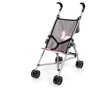 Bayer Design 30533AF Poussette Canne pour poupée avec Sac, Roues Doubles, Ceinture de sécurité, Pliable, en métal