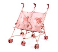 Bayer Design 30726AA Poussette Canne Double pour poupées, Poussette Pliable, Roues Doubles, en métal, pour poupons jusqu'à 46 cm