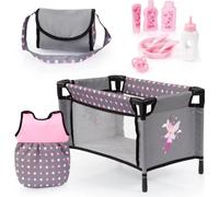 Bayer Design 61766AB Lit de poupée, sac de couchage de poupée, sac, accessoires de poupée, set de jeu pour bébés poupées