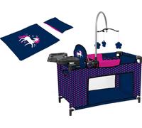 Bayer Design 62654AA Lit de poupée avec armoire, chaise haute, mobile, tablette, couverture, coussin, cintre, accessoires pour poupées