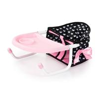 Bayer Design 65860AA Siège de Table pour poupées, Accessoires Poupon, Noir avec Petits cœurs Blancs