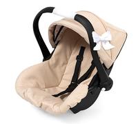Bayer Design 67975AA Siège Auto pour poupées, siège pour poupons, avec Toit, poignée réglable, Ceinture, pour poupées jusqu'à 46 cm, Beige