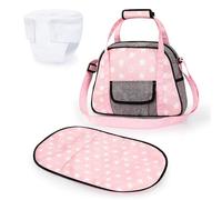 Bayer Design 69030AA Sac à Langer pour poupée, Matelas à Langer, Couche en Tissu, Jean-Gris, Rosa