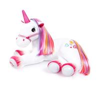 Bayer Design 69536AA Peluche Licorne Interactive, Douce, Lumineuse, Qui Fait du Bruit, Blanc