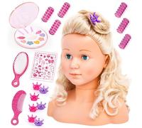 Bayer Design 90005AB Tête à Coiffer et Maquiller Super Model avec Accessoires, tête coiffante Enfant, Cheveux blonds