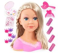 Bayer Design 90088AA Tête à Coiffer et Maquiller, Charlene Super Model avec Accessoires pour Cheveux et Maquillage, Longs Cheveux blonds, 27cm, 1.13 kg