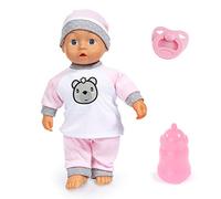 Bayer Design 93602AA Poupée bébé, Poupon interactif Qui Parle, Yeux dormeurs, Donne Un Bisou, Rose, Blanc, 36cm