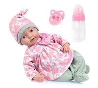 Bayer Design 93827AM Poupée Reborn, Poupon réaliste, 38 cm, tétine, biberon - pour Fille et garçon