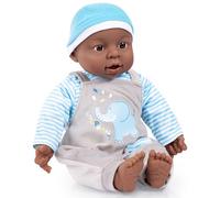 Bayer Design 94001AH Poupon Bébé, Poupée Interactive Baby, garçon, 12 Sons de bébés, avec des bouclettes, Corps Doux, Afro-américaine