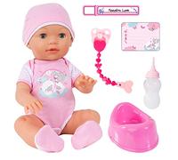 Bayer Design 94209AA Poupée Interactif Piccolina Love, Poupon Parle, Fait Pipi, cligne des Yeux, Rose, 42cm