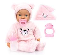 Bayer Design 94230AA Poupée bébé, pleure de Vraies Larmes, Poupon avec des Yeux endormis, Corps Souple, Accessoires, 42 cm