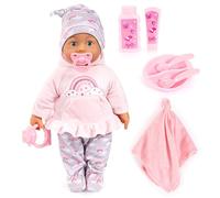Bayer Design 94624AA Poupée bébé 46 cm, parlante, Interactive, Corps Doux, Ferme Les Yeux, avec Accessoires