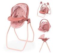 Bayer Design Accessoires pour poupons Ensemble 4 en 1 Chaise Haute | porte-poupée, lit et balançoire pour poupées - pour des jeux de rôle variés, 3 ans et plus
