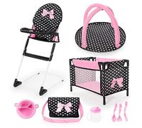 Bayer Design Chaise Haute pour poupée, lit, Sac, Tapis d'eveil | accessoires plastiques, coffret de jeu, pour les enfants à partir de 3 ans