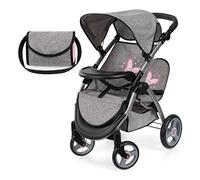 Bayer Design Landau Jumeaux pour poupée avec Sac | poussette double, réglable en hauteur, roues avant pivotantes, panier intégré, sac à bandoulière