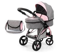Bayer Design Landau Poussette de poupée City Max avec Sac | réglable en hauteur, roues avant pivotantes, transformable en poussette canne, panier intégré, pour les enfants 3+ ans