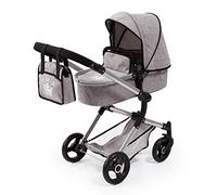 Bayer Design Landau Poussette pour poupée Neo Vario avec Sac | transformable en poussette canne de poupée, poignée réglable en hauteur, reversible, roues avant pivotantes, panier intégré