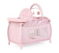 Bayer Design Lit de poupée avec Chaise Haute intégrée | plateau repas, mobile, couette, oreiller, moderne, pour poupées jusqu'à 46 cm, pour les jeux de rôle des enfants