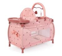 Bayer Design Lit de poupée avec Chaise Haute intégrée | plateau repas, mobile, couette, oreiller, moderne, pour poupées jusqu'à 46 cm, pour les jeux de rôle des enfants