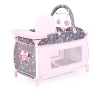 Bayer Design Lit de poupée avec Chaise Haute intégrée | plateau repas, mobile, couette, oreiller, moderne, pour poupées jusqu'à 46 cm, pour les jeux de rôle des enfants