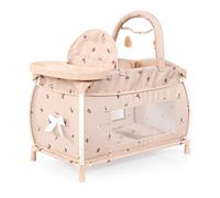Bayer Design Lit de poupée avec Chaise Haute intégrée | plateau repas, mobile, couette, oreiller, moderne, pour poupées jusqu'à 46 cm, pour les jeux de rôle des enfants