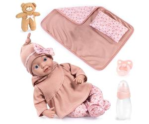 Bayer Design Poupée 38 cm, tétine, biberon, Oreiller, Couverture, Peluche | poupon reborn réaliste, nouveau-né, comme vrai, très détaillée, pour les jeux de rôle