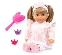 Bayer Design Poupée avec Cheveux 38 cm, rit, Bruit de Baiser, Accessoires | interactive, avec yeux endormis, corps souple, brosse et barrettes, pour les jeux de rôle