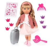 Bayer Design 94634AT Poupée Interactive Charlene avec Cheveux, rires, avec Bruit de Baiser, Corps Souple, Yeux endormis, Accessoires, 46 cm