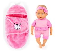 Bayer Design Poupée bébé 35cm, avec Corps Souple, Couverture Douillette | poupon au corps souple, à câliner, avec couverture pour l'envelopper, pour les jeux de rôle des enfants