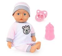 Bayer Design 93602AA Poupée bébé, Poupon interactif Qui Parle, Yeux dormeurs, Donne Un Bisou, Rose, Blanc, 36cm