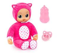 Bayer Design Poupon I Baby Angels 30 cm avec bruits et biberon, tétine | poupée parle, grands yeux, corps pieds souple, adorable tenue de chaton, pour les jeux de rôle des enfants
