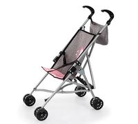 Bayer Design 30533AF Poussette Canne pour poupée avec Sac, Roues Doubles, Ceinture de sécurité, Pliable, en métal