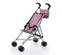 Bayer Design 30576AB Poussette Canne pour poupée avec Sac, Roues Doubles, Ceinture de sécurité, Pliable, en métal