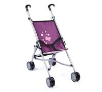 Bayer Design Poussette canne pour poupée | pliable, ceinture de sécurité intégrée, roues doubles pour faciliter la poussée, en métal
