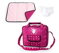 Bayer Design 69267AB Sac à Langer pour Poupon, Accessoires pour poupée, avec Matelas à Langer, Couche, Moderne, Rose, Bordeaux, fée